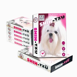 [4 แพ็ก] Shih-Tzu Pink กระดาษถ่ายเอกสาร ชิห์สุ A4 70 แกรม 450 แผ่น จำหน่าย 5 รีม จำนวน 4 แพ็ก