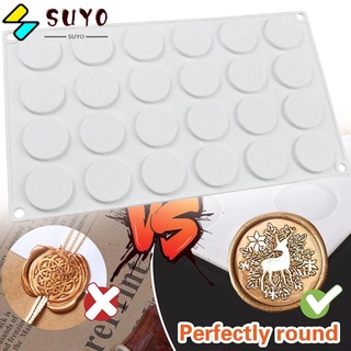 SUYOU Handmade Silicone Mat DIY Craft 24-Cavity Wax Sealing Mat Resin Casting Envelopes Scrapbooking Home Decoration Epoxy Mold Clay Tool for Wax Seal Stamp