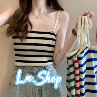 L.A Shop พร้อมส่ง เสื้อสายเดี่ยวไหมพรม ลายทางใส่สบายๆทุกวัน "M0511"