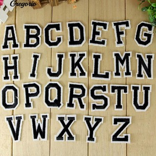 Gregorio ตัวอักษรภาษาอังกฤษ A-Z เต้านมเย็บปักถักร้อยบนป้ายประดับ DIY Applique