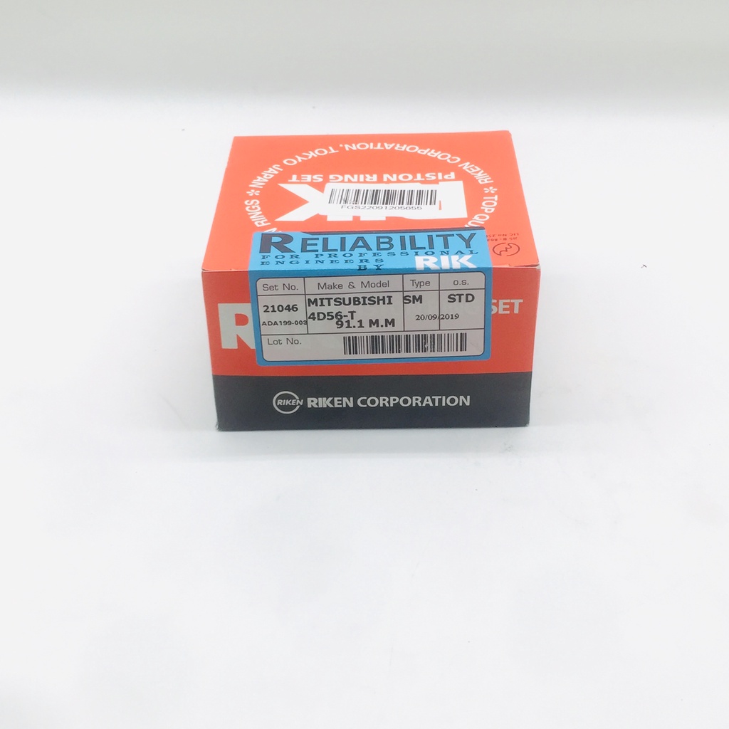 แหวนลูกสูบ Mitsubishi Triton 4D56-T 4D56U #STD #21046 Oil 3 mm. แท้ RIKEN ( STD,0.50,1.00 )
