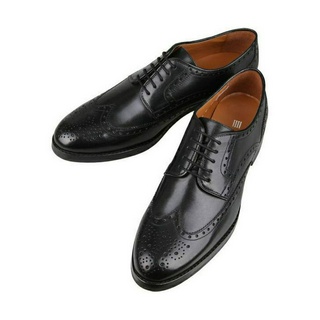 SUIT SELECT Wing Tip Shoes (Black-S)