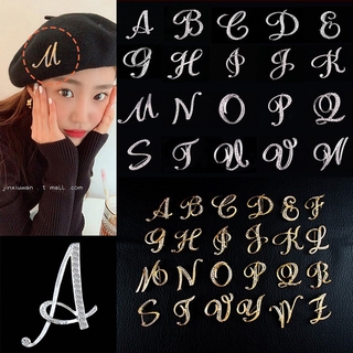 A - Z เข็มกลัดรูปตัวอักษรประดับเพชร