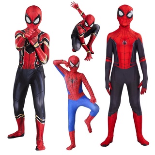 【พร้อมส่ง】ชุดจั๊มสูท ชุดคอสเพลย์ ชุดบอดี้สูท Spider man Peter Parker Zentai สําหรับเด็ก