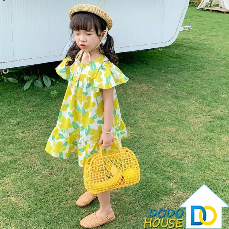 ชุดกระโปรงเด็กน้อยลายดอกไม้ ชุดเดรสกระโปรงสำหรับเด็กผู้หญิง เดรสสั้นแฟชั้นเด็กน้อยราคาโปรโมชั่น