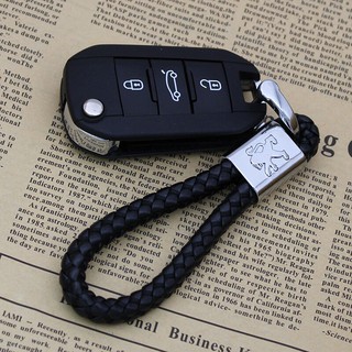 พวงกุญแจเชือกถักพวงกุญแจรถยนต์ Peugeot Car Sign Key buckle 208 2008 3008 5008 Peugeot Braided rope Keychain key