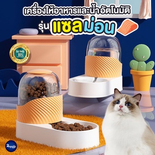 Royalty Pets เครื่องให้อาหารและน้ำสัตว์เลี้ยงอัตโนมัติ รุ่นแซลมอน ชุดให้อาหารพร้อมน้ำ ชามข้าว ชามอาหาร หมา แมว RY179