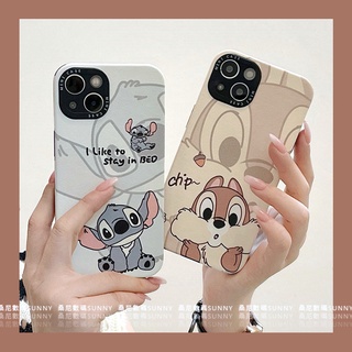 เคสโทรศัพท์มือถือหนัง กันกระแทก ลายการ์ตูน Stitch สําหรับ iphone 14 13 11 12 pro max 14Plus