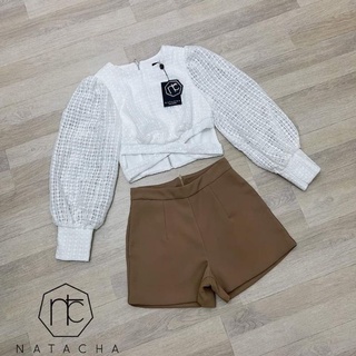 Sale !เซตเสื้อผ้าลูกไม้ ไขว้เอว กางเกงขาสั้น Tag Natacha , Size : S