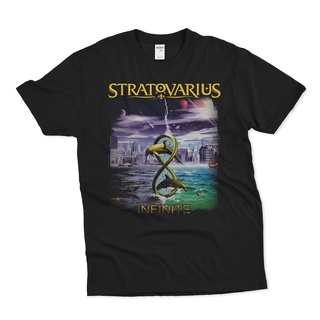 พร้อมส่ง เสื้อยืดผ้าฝ้าย 100% พิมพ์ลายวงร็อค แนวสตรีท Stratovarius Infinite สไตล์วินเทจ ขนาดใหญ่ พลัสไซซ์ ไซซ์ XS-XXXL สีดํา สําหรับผู้ชาย ของขวัญวันเกิด