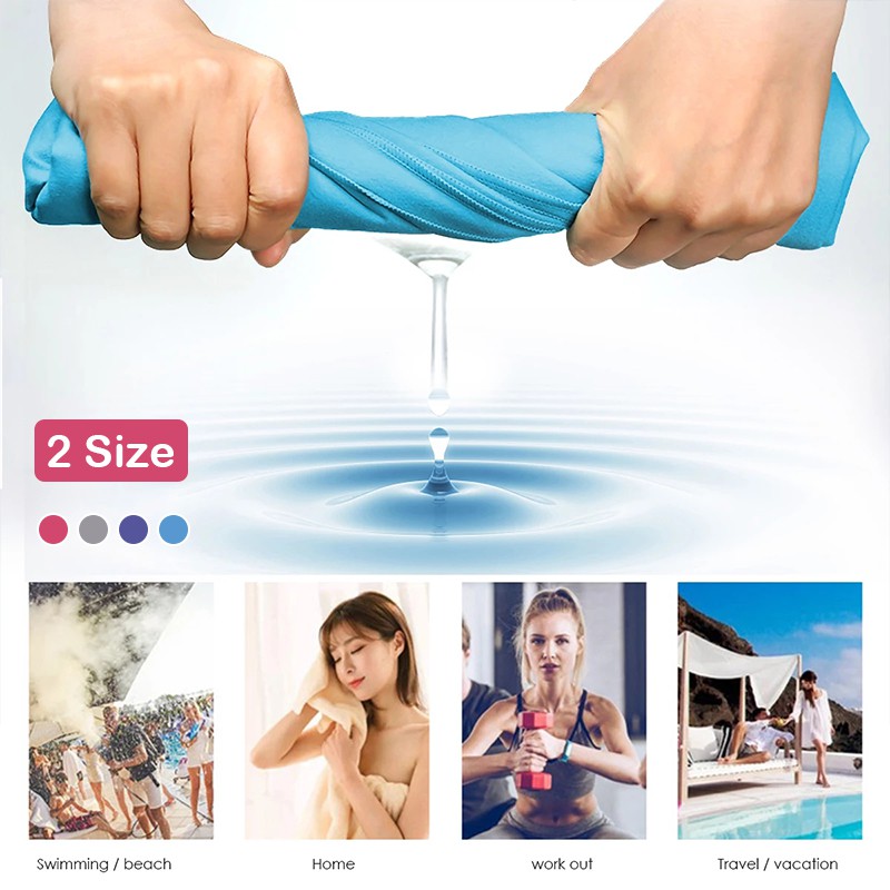 พร้อมส่ง ผ้าเช็ดตัว ผ้าเช็ดผม ใช้สำหรับวออกกำลังกาย แบบผืนใหญ่ ซับน้ำซับเหงื่อได้ดี แห้งไวมาก - รูปที่ 6