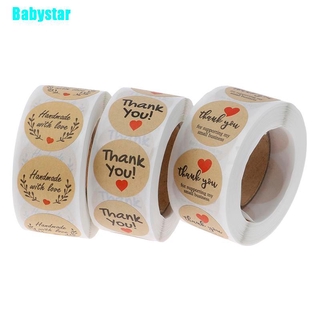 Babystar สติกเกอร์ฉลาก ทรงกลม ลาย Thank You สําหรับตกแต่ง 500