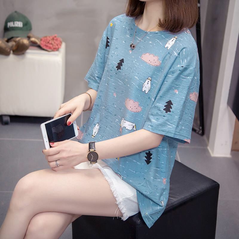 ใหม่ รุ่น A-114 เสื้อแฟชั่นผู้หญิง แขนสั้น สไตล์เกาหลี สวมใส่สบาย [พร้อมส่ง][เก็บเงินปลายทาง] มี3ลาย6สี - รูปที่ 4