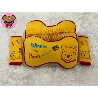 หมอนกระดูก+หุ้มเบลท์#หมีPooh หน้าขอบแดง#มีบริการเก็บเงินปลายทาง