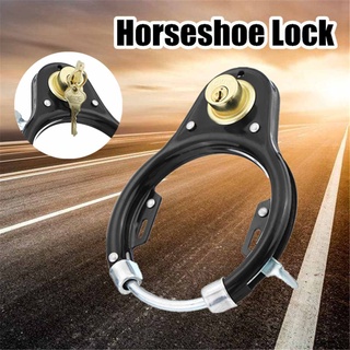 【One_boutique】สายล๊อคจักรยาน  Vintage Bike Bicycle Lock Pad Lock Wheel Lock Set Iron Black