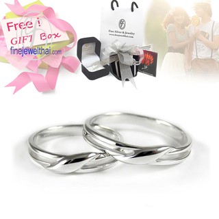 Finejewelthai แหวนคู่-แหวนทองคำขาว-แหวนหมั้น-แหวนแต่งงาน-Couple-silver-wedding-ring - Gift_set88