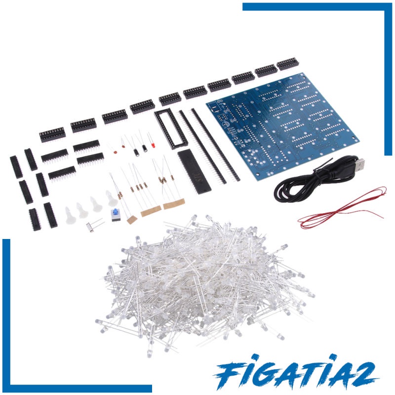 [FIGATIA2] บอร์ดบัดกรีไฟฟ้า LED 3D 8x8x8 DIY
