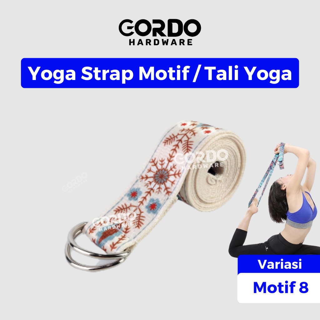 สายรัดโยคะ Belt Motif / สายรัดโยคะ D Ring Motif Gym Fitness Pilates - Motif 8