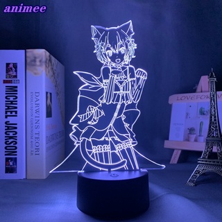 Re Zero โคมไฟกลางคืน Led รูปอนิเมะ Waifu 3d สําหรับตกแต่งห้องนอน