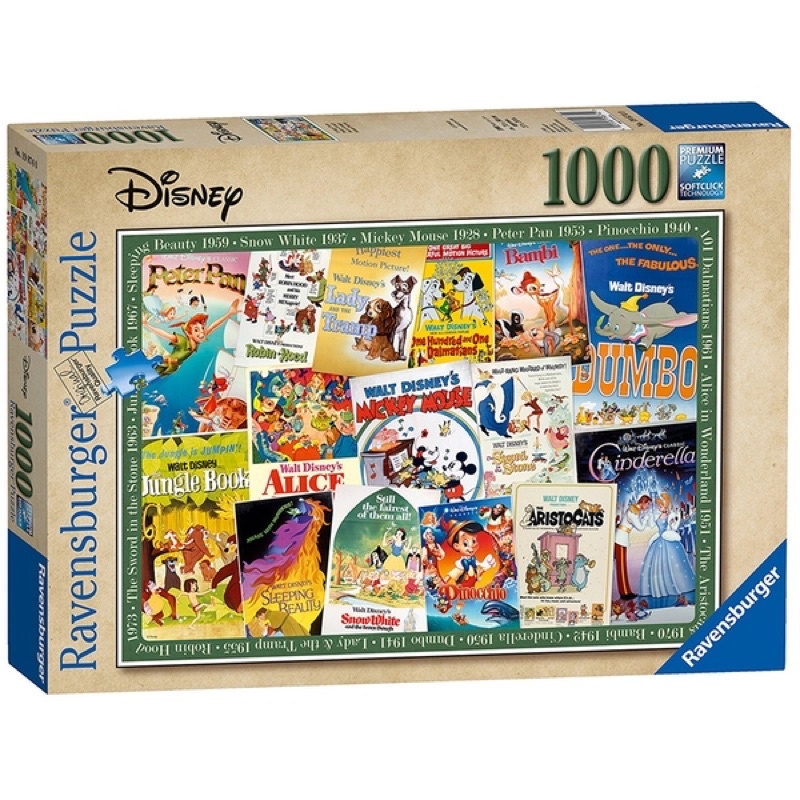 พร้อมส่ง-จิ๊กซอว์ ดิสนีย์ Disney Vintage Classic Movie Posters แบรนด์ Ravensburger Jigsaw puzzle 100