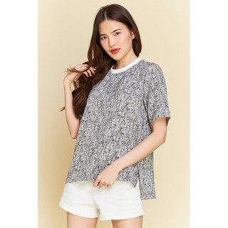 DIVA STYLISTS Japanese Casual Blouse เสื้อลายเปลือกไม้ ดีไซน์เรียบเก่