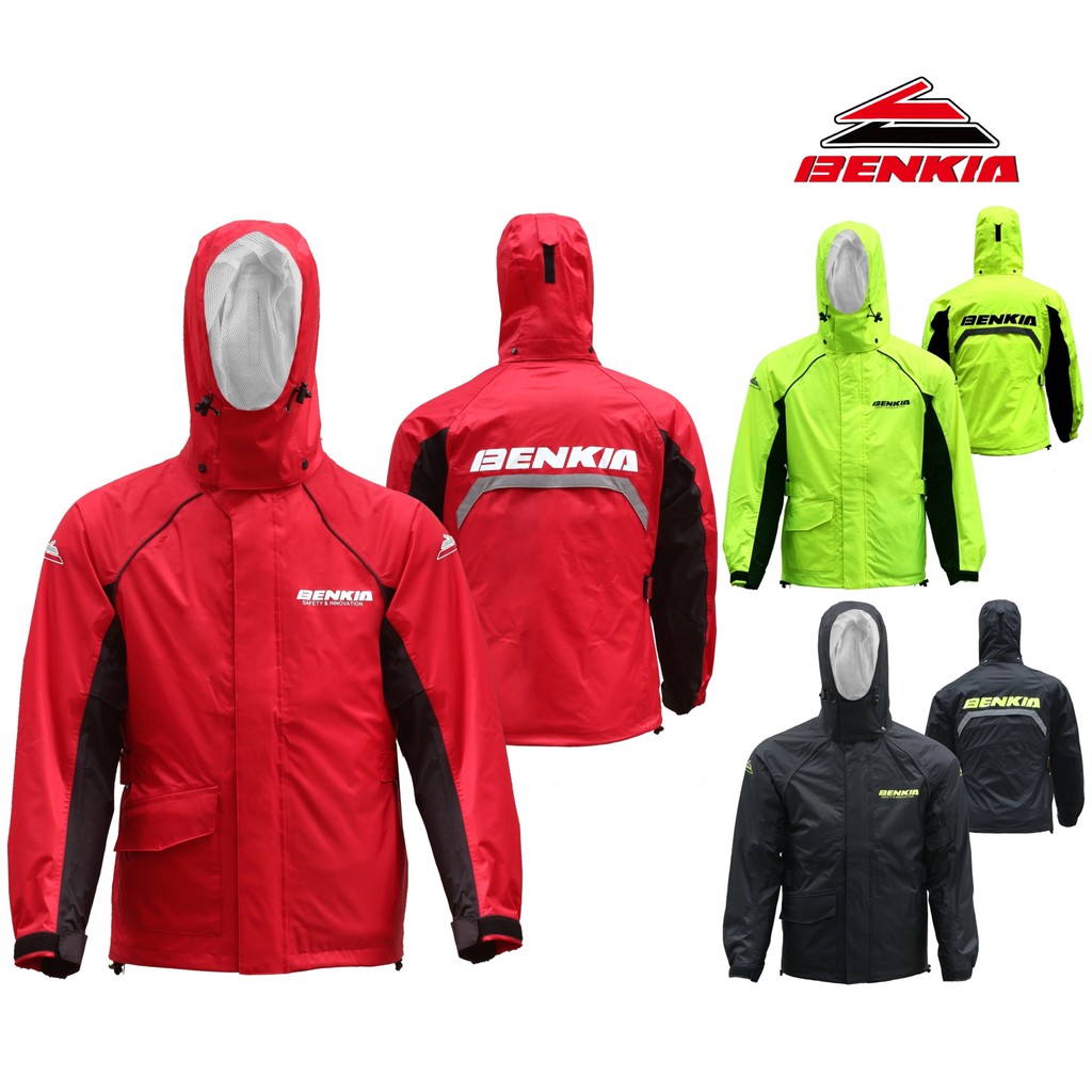 ชุดกันฝน Benkia RC-27  3สี ผ้าร่มกันฝน เสื้อมีซิปและแถบตีนตุ๊กแก - Motorcycle มอเตอร์ไซค์