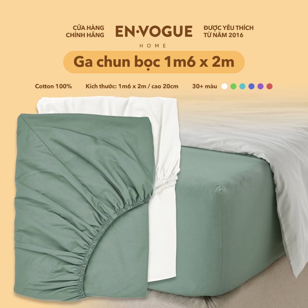 ผ้าปูที่นอน 1m6x2m - ผ้าปูที่นอนยางยืด - Cotton 100% - ผ้าปูที่นอนบ้าน EnVogue