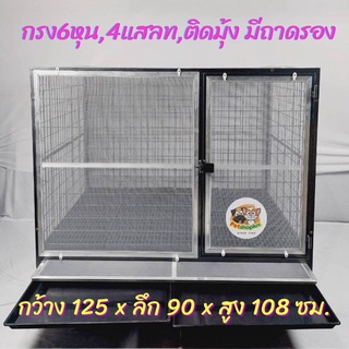กรงสุนัข ขนาดใหญ่ กรง 6 หุน มีถาดรอง,ติดมุ้งลวด 💢 มีล้อ ล็อคได้ 💢 #สินค้าพร้อมส่ง