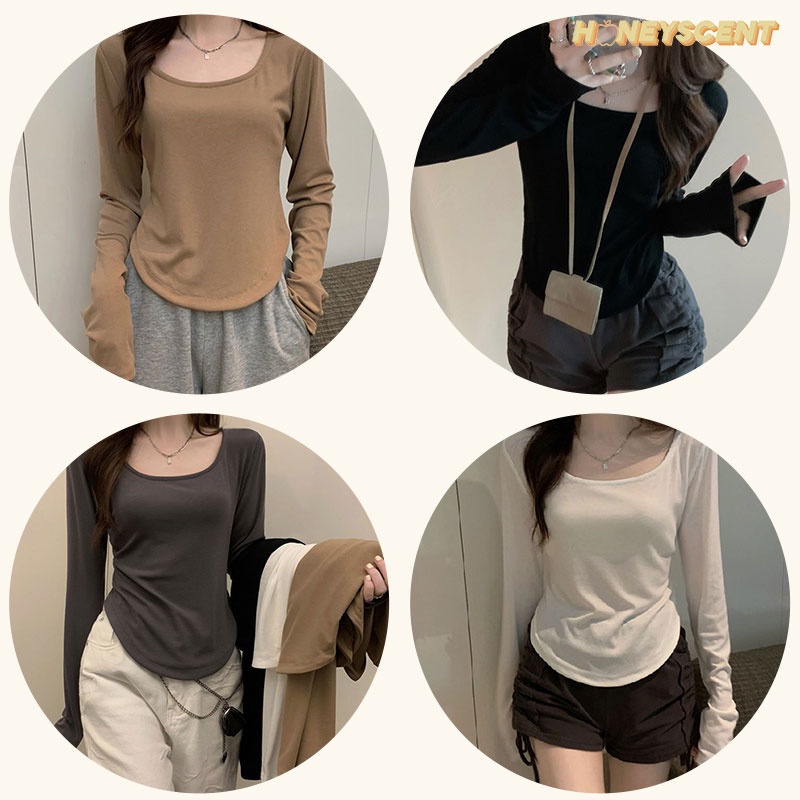 เสื้อเเขนยาวเเฟชั่น เสื้อเเขนยาวสวยผ้าดี เสื้อยืดลำลองพร้อมส่ง ราคาถูกผ้านิ่มใส่สบาย เสื้อเเขนยาว