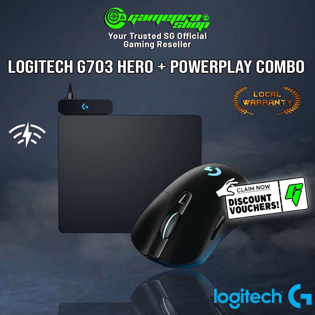 Hot sale-Promo Logitech G703 Hero + Powerplay Gaming Wireless Combo (2Y) T7IS PQSA