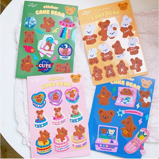 [พร้อมส่ง]🐻🍪สติ๊กเกอร์PVC ติดเคส🍪🍪sticker cake bear