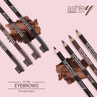 (ยกแพค12แท่ง) Ashley Eye Brow Pencil ดินสอเขียนคิ้วแอชลีย์ พร้อมแปรง AP006