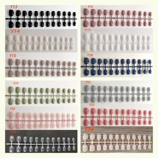 เล็บปลอม ทรงกลมสั้น ไม่มีกาว 24 ชิ้น