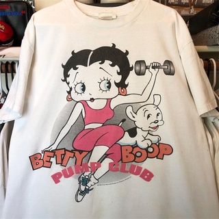 เสื้อยืดแขนสั้น ผ้าฝ้าย พิมพ์ลาย Miss bettyboop Betty Doll and puppy pudgy สําหรับผู้ชาย และผู้หญิง