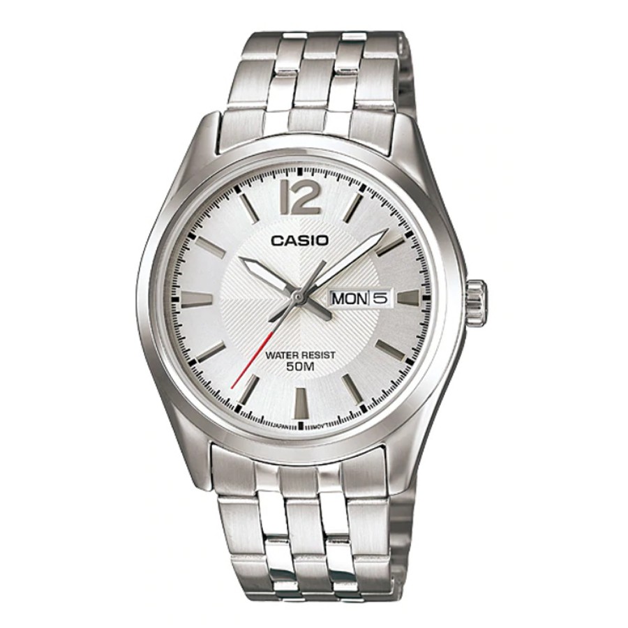 Casio Standard นาฬิกาข้อมือผู้ชาย สายสแตนเลส รุ่น MTP-1335,MTP-1335D,MTP-1335D-7A - สีเงิน