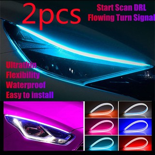 2 ชิ้น Led Daytime Running Light Strip รถยนต์รถจักรยานยนต์ Daytime Led Strip เริ่มต้นการสแกนชิ้นส่วนรถยนต์