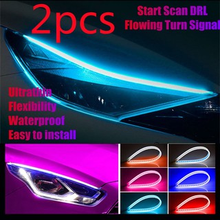 2 ชิ้น Led Daytime Running Light Strip รถยนต์รถจักรยานยนต์ Daytime Led Strip เริ่มต้นการสแกนชิ้นส่วนรถยนต์