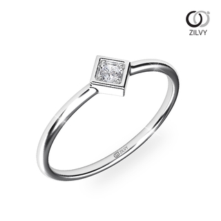 Zilvy Minimal Ring - แหวนหญิงเพชรน้ำร้อย 0.03 กะรัต (GR810)