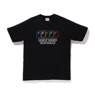 เสื้อยืดสีขาวเสื้อลําลอง★ชุดสตรีท♥B-- ※ -pe เสื้อยืดแขนสั้น พิมพ์ลายหัวผู้ชาย สีสันสดใส
