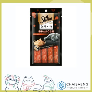 Sheba Melty Cat Creamy Treats Tuna Flavour ชีบา เมลตี้ ขนมแมวเลีย รสทูน่า 12 กรัม x 4 ถุง