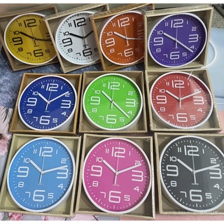 รุ่น Clock-191 นาฬิกา นาฬิกาแขวน นาฬิกาติดผนัง ขนาด 10 นิ้ว ทรงกลม ตัวเลขชัดเจน ตัวเลขใหญ่  เดินกระตุก