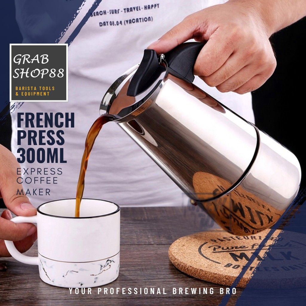 เครื่องชงกาแฟ Moka Pot 6 ถ้วย 450ml 200ml 4 ถ้วย Mokapot Espresso หม้อกาแฟสแตนเลส Z21