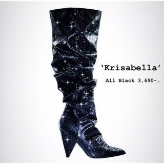 grr.shop บู๊ทเพชร ‘Krisabella’ 🔥🔥สี Double Black