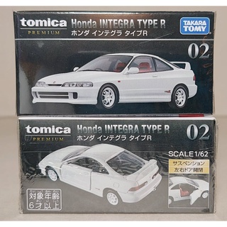 sh โมเดลรถฮอนด้าขนาดเล็ก ยี่ห้อโทมิก้า Takara Tomy Tomica Premium 🚩 No.02 Honda INTEGRA TYPE R white color กล่องสวยในซีล