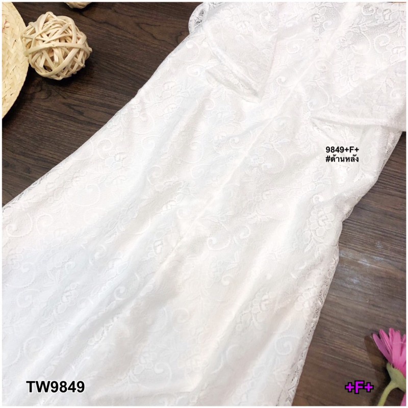 TW9849 แม็กซี่เดรส เดรสลูกไม้ แขนกุด แต่งระบายคลุมไหล่ - efozjoa_sv ...