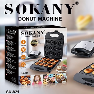 SOKANY 16 หลุม เครื่องทําโดนัทจิ๋ว เครื่องทําโดนัท เครื่องทําขนมปัง เครื่องปิ้งขนมปัง เครื่องทําอาหารเช้า เครื่องทําขนม