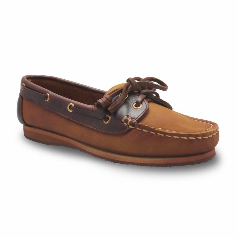 BROWN STONE  The Sailor's Boat Shoes - Tan