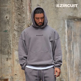 ZIRCUIT เสื้อ HOODIE แขนยาว OVERSIZE Cotton 100 % 450g เทา