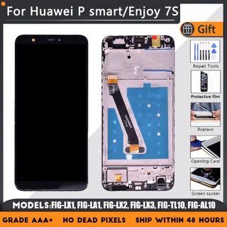 อะไหล่หน้าจอสัมผัส LCD พร้อมเคสด้านหน้า สําหรับ HUAWEI P smart Enjoy 7S FIG LX1 LA1 LX2 LX3 TL10 AL100