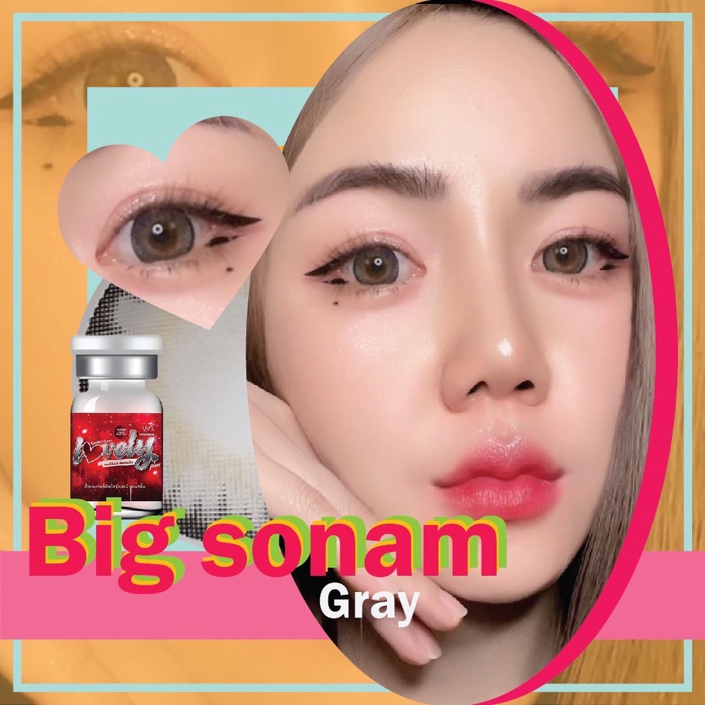 🔥 คอนแทคเลนส์ ✨ขนาดบิ๊กอาย✨Gray✨ Sonam (Lovelylens)